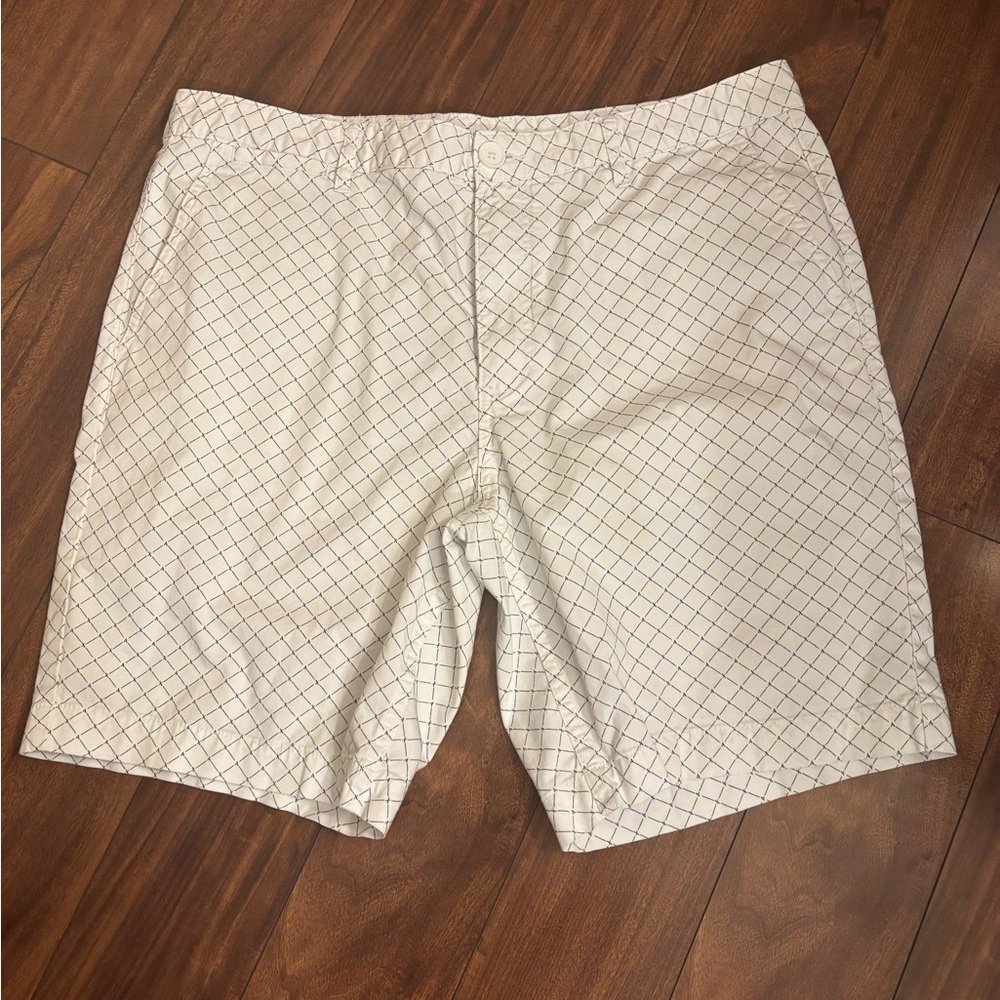 Armani Exchange White Shorts with Black Pattern